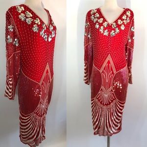 Vintage Red sequin dress